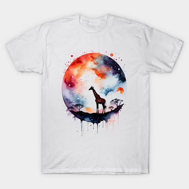 Abstract Cosmic Giraffe T-Shirt by ArtisanEcho